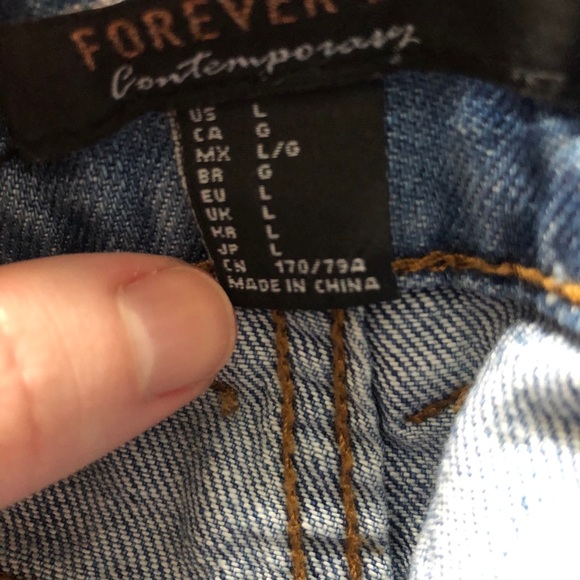 High waisted denim Forever 21 skirt, Large - Picture 4 of 4